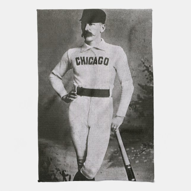 Vintagefoto, Chicago basebollspelare Kökshandduk (Vertikal)