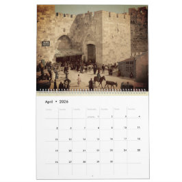 Vintagefoto Heliga Landet Pastoruppskattning Prese Kalender