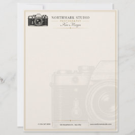 Vintagefotograf | Lyxig guldkamera Brevhuvud