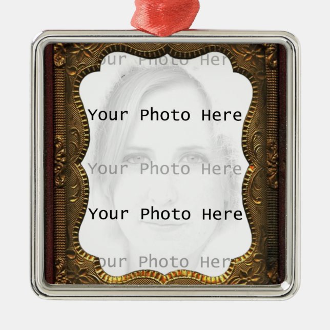 Vintagefotoram Julgransprydnad Metall (Framsidan)