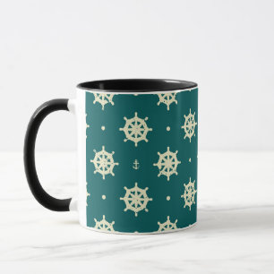 Vintagefrakten rullar mönster mugg
