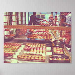 Vintagefrankrikemacaroonen shoppar poster