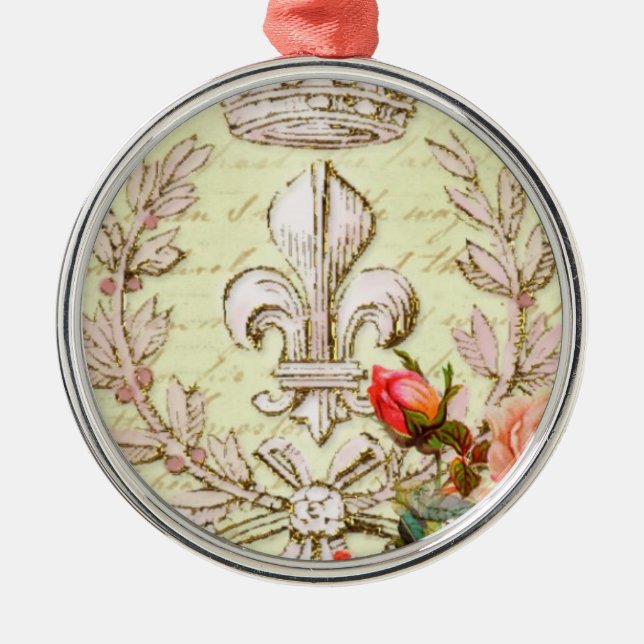 Vintagefransk Julgransprydnad Metall (Framsidan)