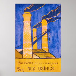 Vintagefransk WW1. Poster
