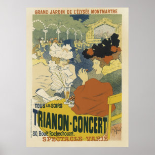 Vintagefranskaffischer - musik i parkera poster