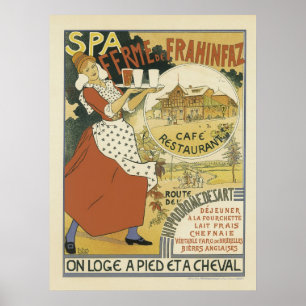 Vintagefranskaffischer - restaurang poster