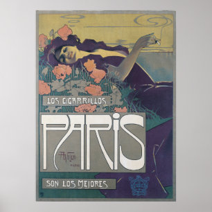 VintagefranskCigarrette annonsering Paris Poster