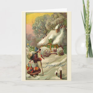 VintagefranskJoyeux Noël julkort Helgkort