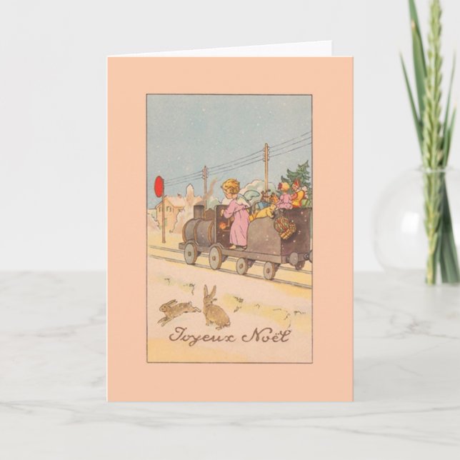 VintagefranskJoyeux Noël julkort Helgkort (Framsida)