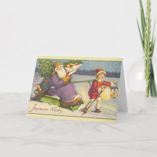VintagefranskJoyeux Noël julkort Helgkort