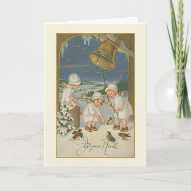 VintagefranskJoyeux Noël julkort Helgkort (Framsida)