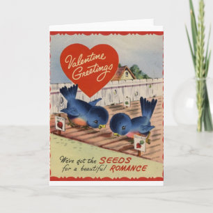 Vintagefrö för romanskt valentin dagkort helgkort