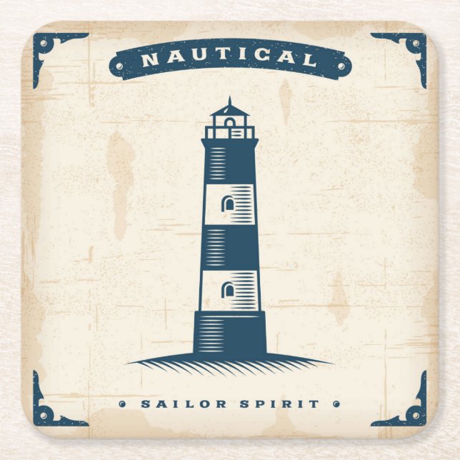 Vintagefyraffisch 1 underlägg papper kvadrat (Framsidan)