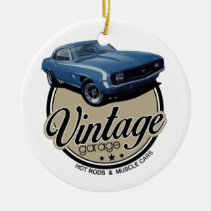 Vintagegarage Camaro Julgransprydnad Keramik