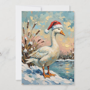 Vintagegås med tomteluva av Frozen Christmas Julkort
