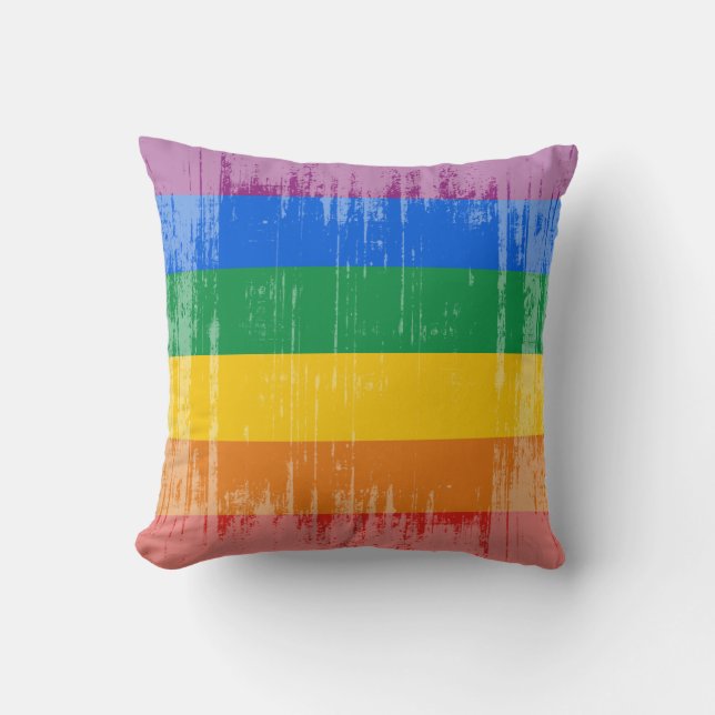 Vintagegay prideflagga kudde (Framsida)