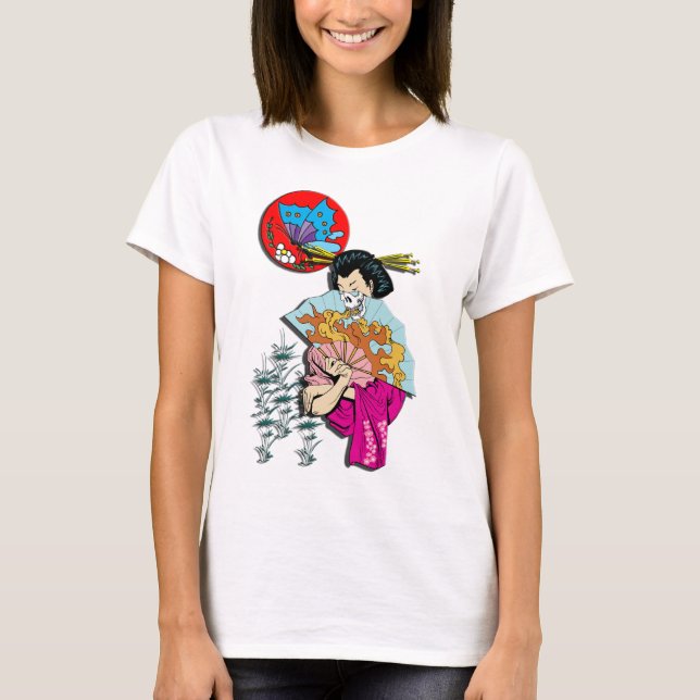 VintageGeisha-dropp T Shirt (Framsida)