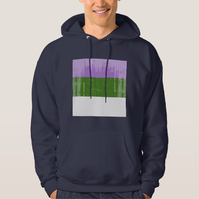 VintageGenderqueer pride Hoodie (Framsida)