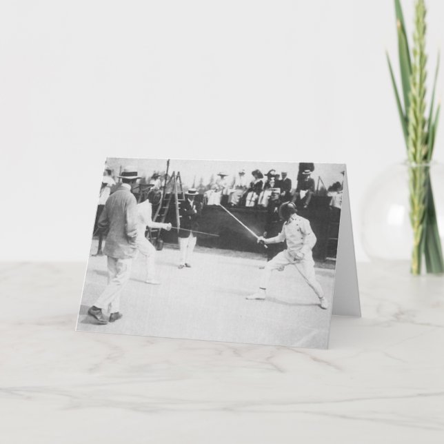 VintageGeneral Patton Fäktning Notera Kort (Framsida)