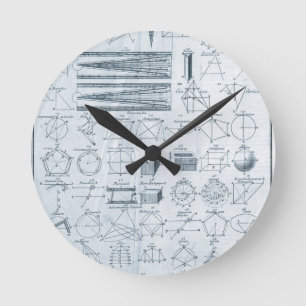 Vintagegeometri Rund Klocka