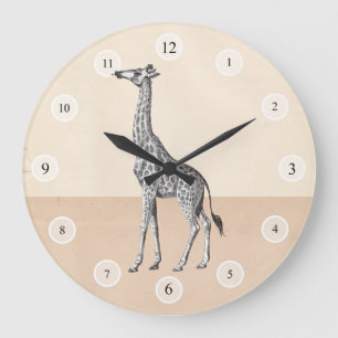 Vintagegiraffet tar tid på stor klocka