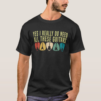 Vintagegitarr för män kvinnor gitarrist gitarr t shirt