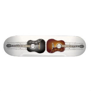 Vintagegitarr med notblad - Skateboard
