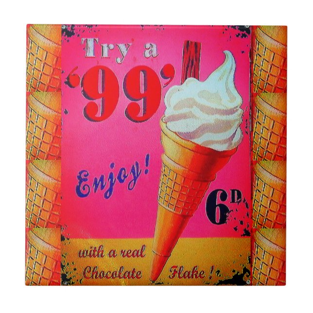 Vintageglassmottagningsrumen undertecknar kakelplatta (Framsidan)