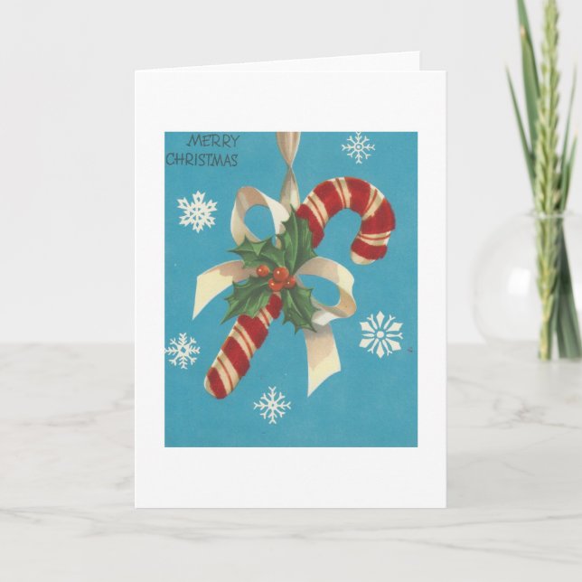 Vintagegod julcandy cane helgkort (Framsida)