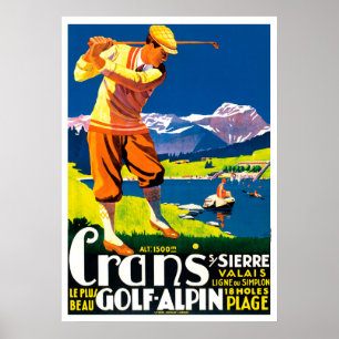 VintageGolf i Schweitz Poster