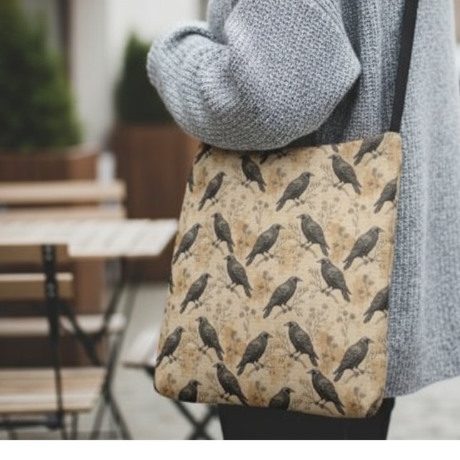 Vintagegotisk kråka Mörk akademi Axelväska (Raven crossbody bag)