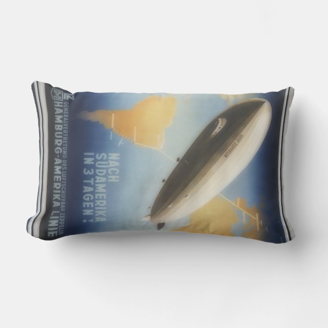 VintageGraf Zeppelin reser affischen Utomhuskudde (Framsida)