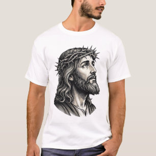 Vintagegravyr Törnkrans Porträttdesign_ T Shirt