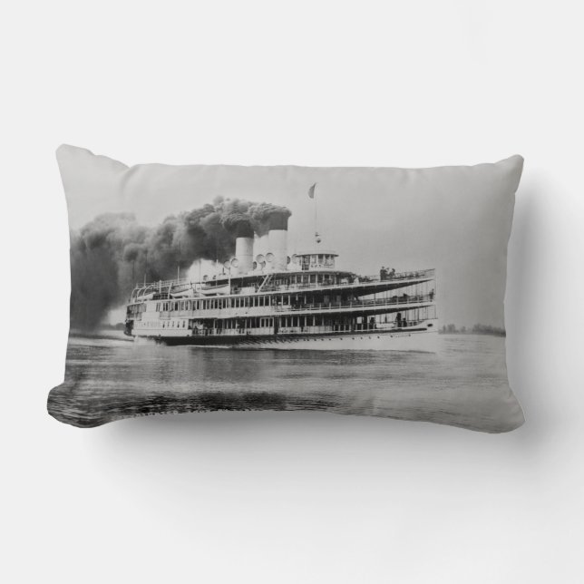 VintageGreat Lakes Steamer Tashmooen Lumbarkudde (Framsida)