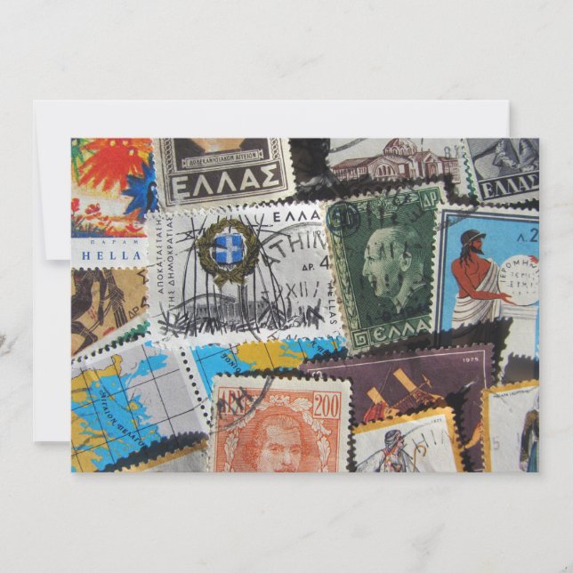 Vintagegreken stämplar inbjudan (Framsida)