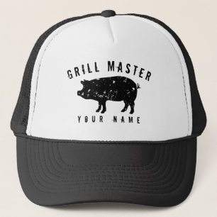 Vintagegrislogotypen grillar den ledar- hatten fö keps