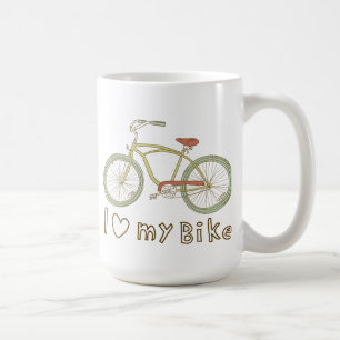 Vintagegröntcykeln älskar jag min cykelmugg kaffemugg