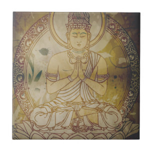 VintageGrunge Buddha Kakelplatta