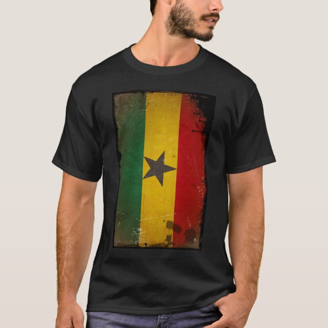 VintageGrungeGhana flagga Tröja (Framsida)