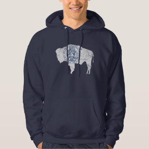 VintageGrungeWyoming statlig flagga Hoodie