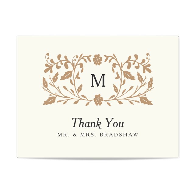 Vintageguldblommigt Tack Kort (Skapare uppladdad)