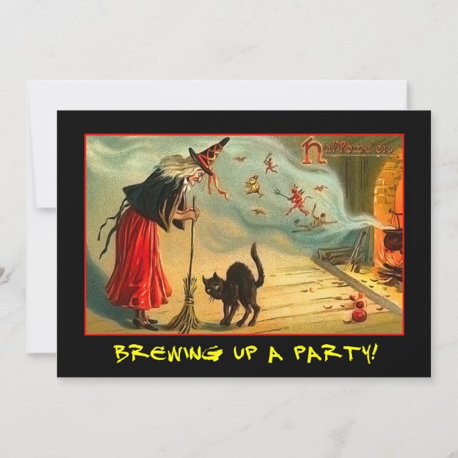 Vintagehalloween festinbjudan med blodig text inbjudningar (Framsida)