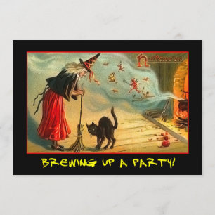 Vintagehalloween festinbjudan med blodig text inbjudningar