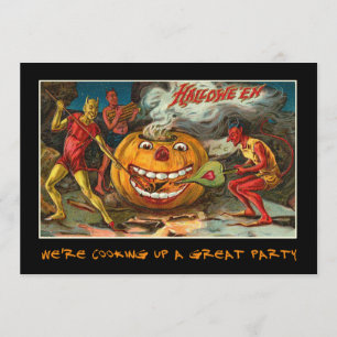 Vintagehalloween festinbjudan med blodig text inbjudningar