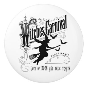 VintageHalloween häxa Knopp