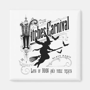 VintageHalloween häxa Magnet