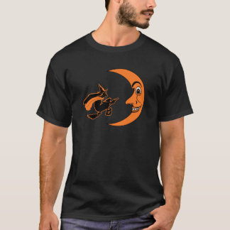 VintageHalloween häxa & måne Tee Shirt