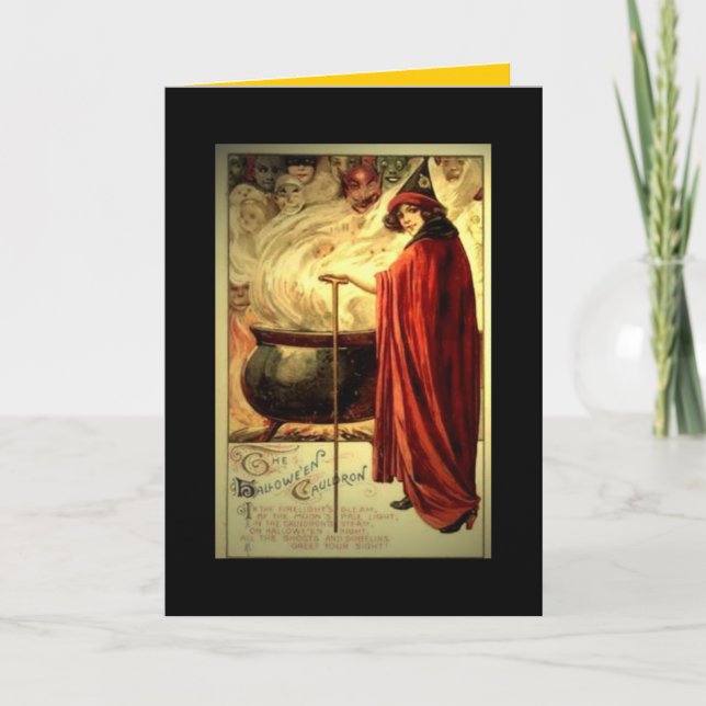 VintageHalloween kort "kittel ", (Framsida)