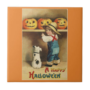 VintageHalloween pojke Kakelplatta