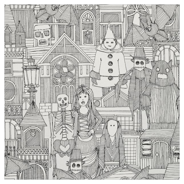 vintagehalloween svart vit tyg (Provkarta)